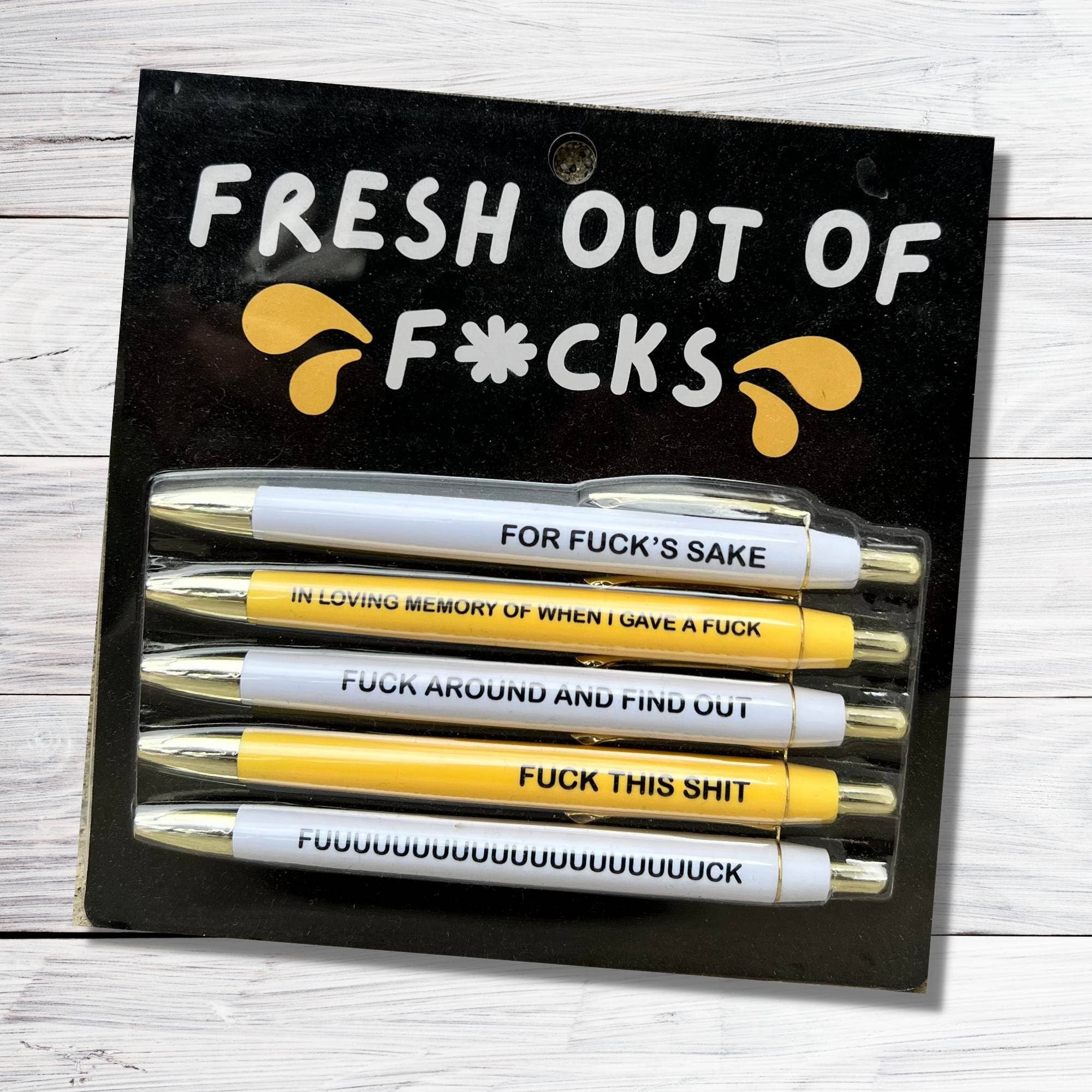 Fresh out of Fucks Pen Set (funny, gifts, pens)