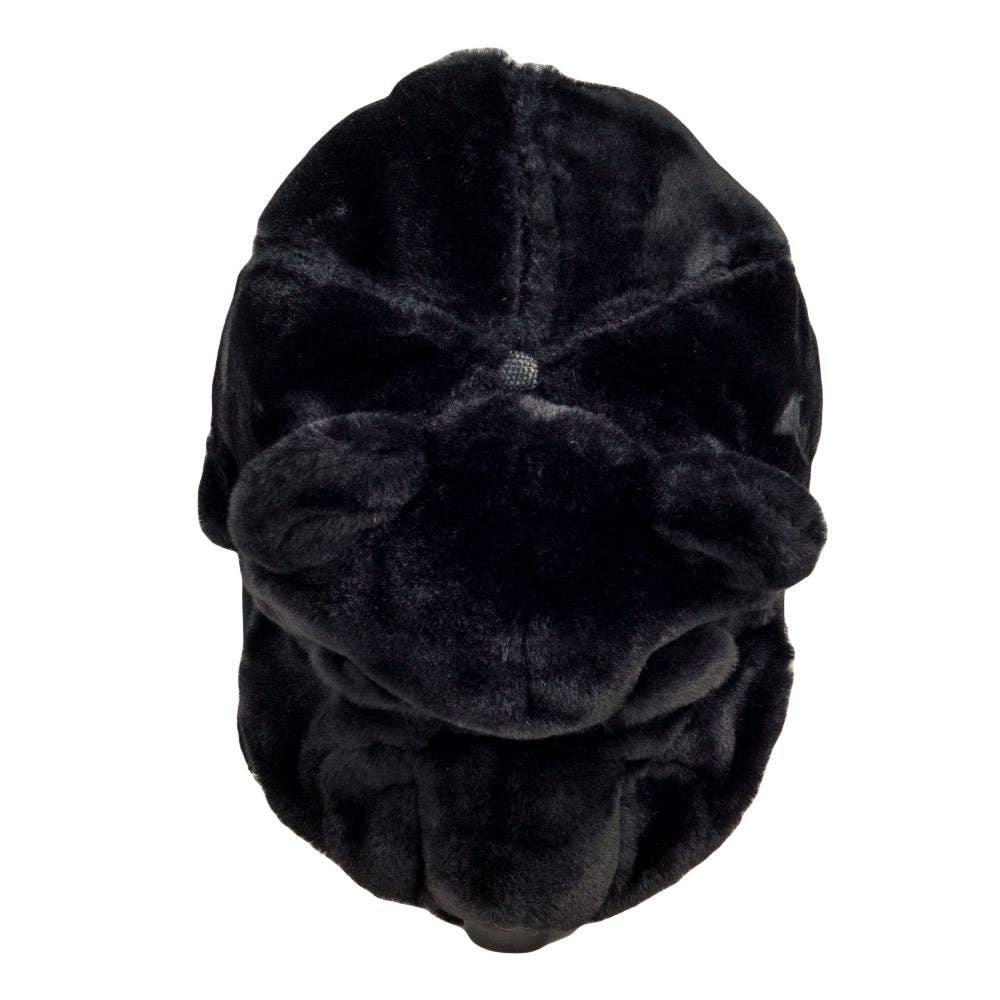 Black Bear Fur Earflap Snapback Hat: Black / Snapback / OSFM