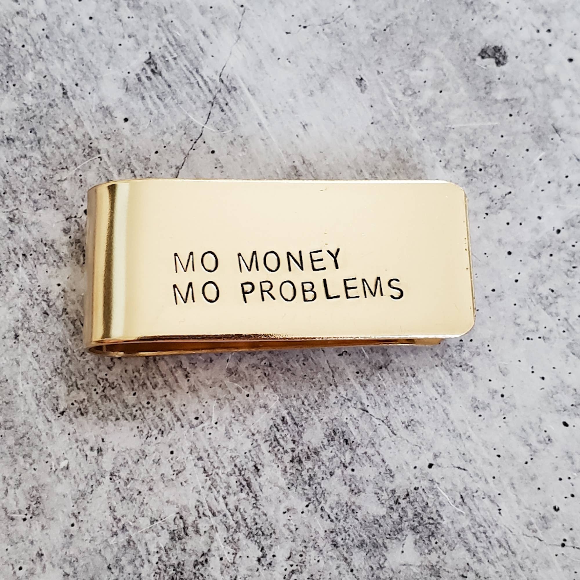 MO MONEY MO PROBLEMS Money Clip: Yellow Brass