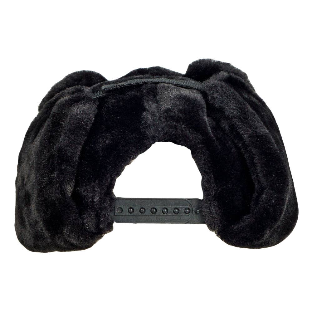 Black Bear Fur Earflap Snapback Hat: Black / Snapback / OSFM
