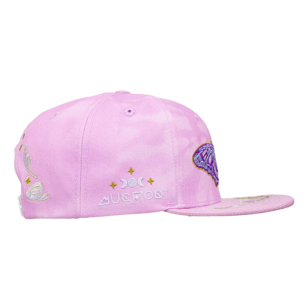 Mugwort Moon Moth Purple Dye Snapback Hat: Purple / Snapback / L/XL