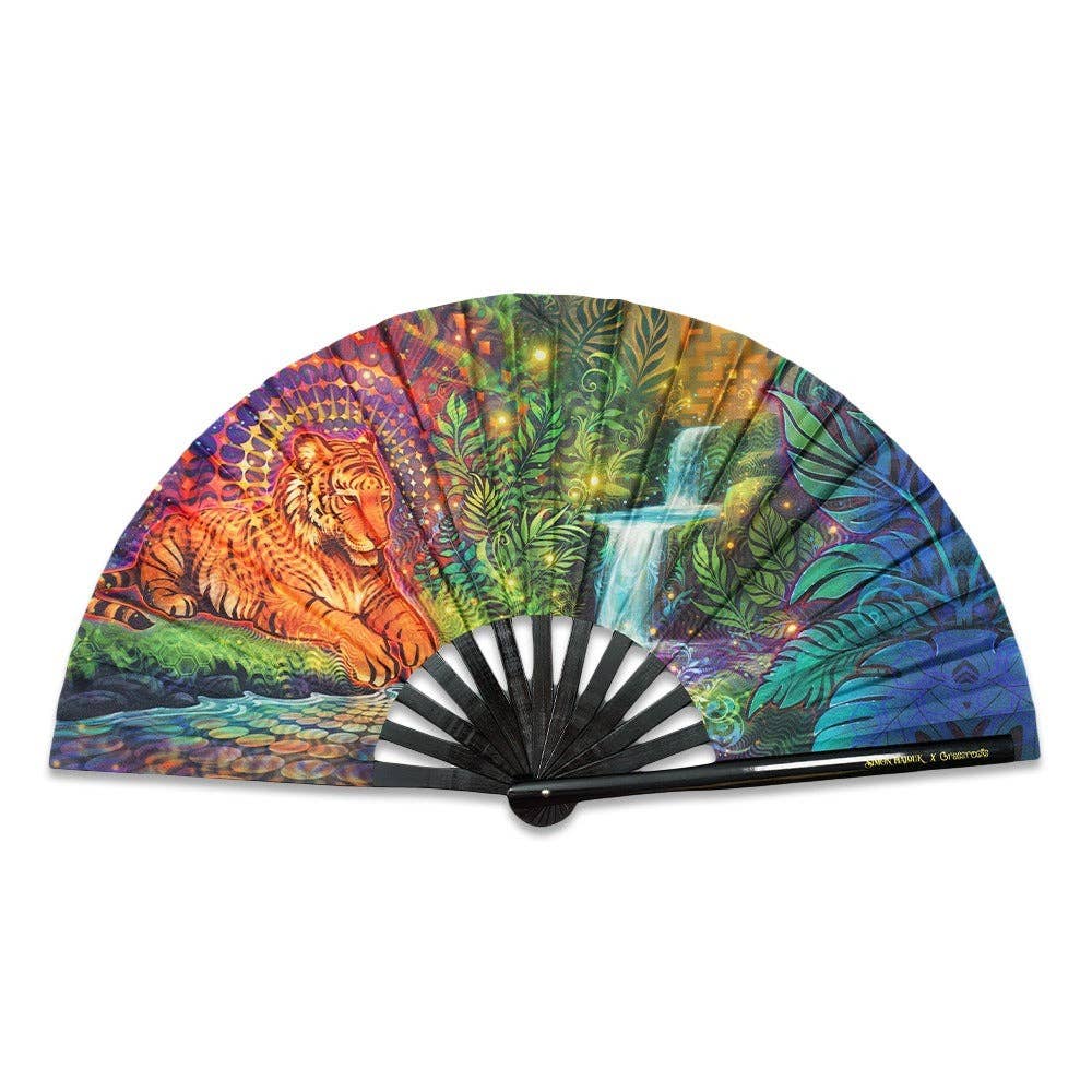 Simon Haiduk Tiger Glowm Hand Fan: Multi / Hand Fan / N/A