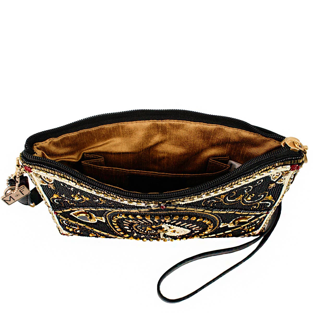 High Stakes Black and Gold Spade Beaded Crossbody