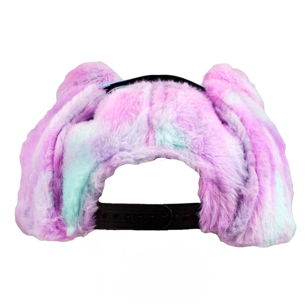Purple Bear Fur Earflap Snapback Hat: Purple / Snapback / L/XL