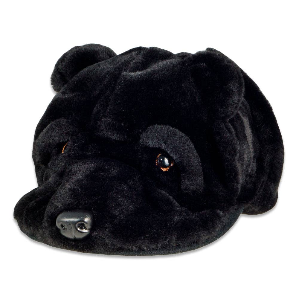 Black Bear Fur Earflap Fitted Hat: Black / Fitted / 7 3/8