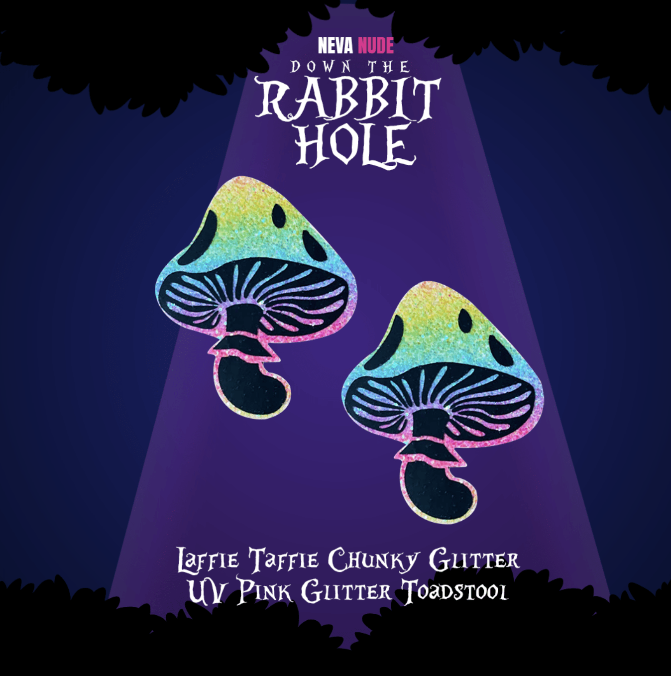 Laffie Taffie Multicolor Blacklight Chunky Glitter Toadstool Nipple Cover Pasties: MULTI / O/S