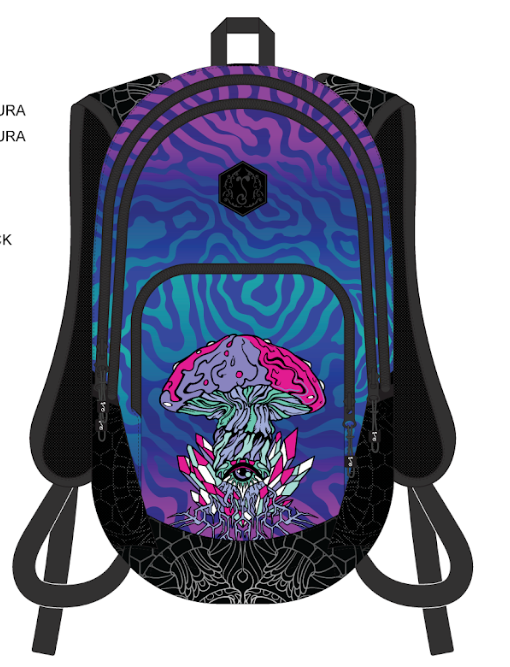 Interstellar Mushroom Blue Large Hydration Pack: Blue / Backpack / L