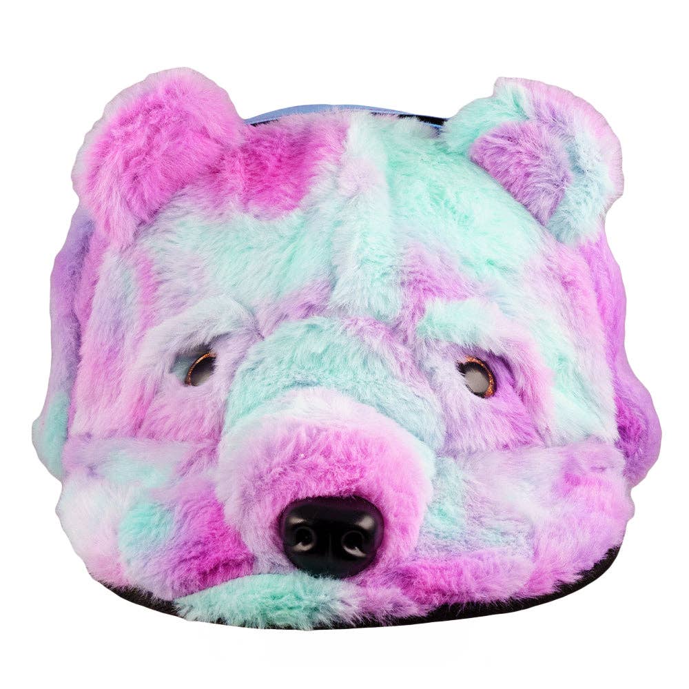Purple Bear Fur Earflap Snapback Hat: Purple / Snapback / L/XL