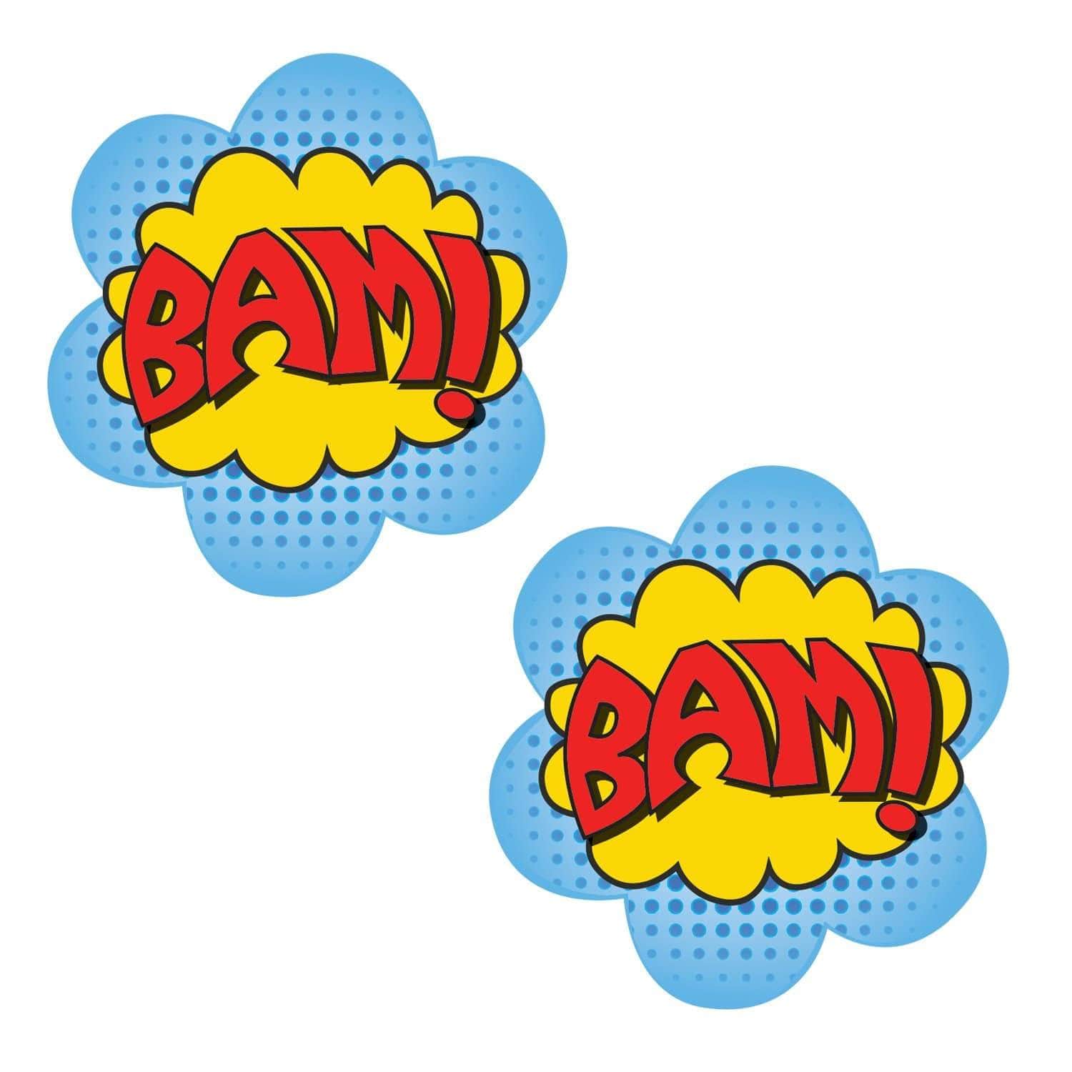 Freaking Awesome BAM! Nipple Cover Pasties: Blue / O/S