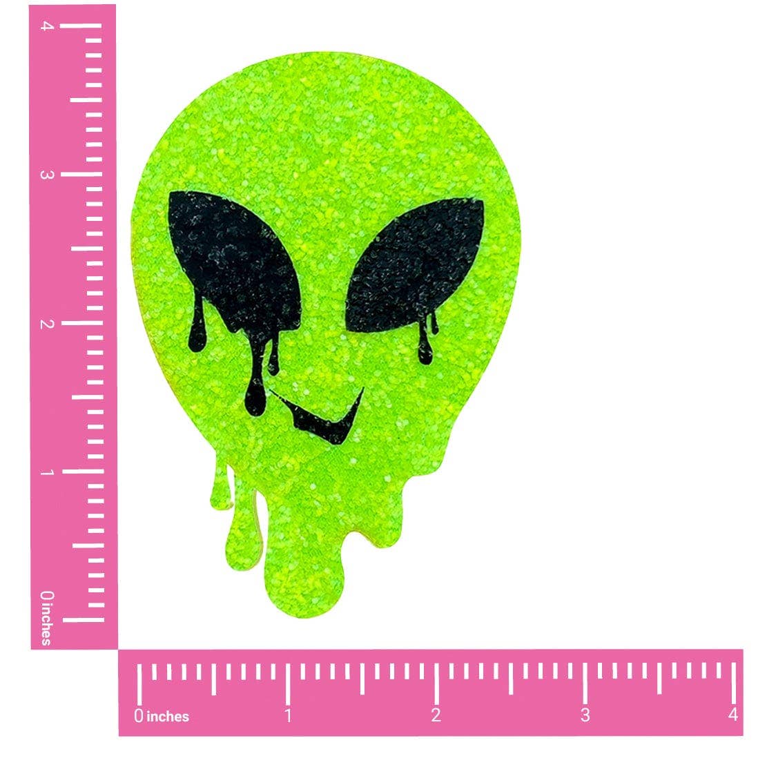 Super Sparkle Lemon Lime Blacklight Glitter Melty Alien Nipple Cover Pasties: Green Color / O/S