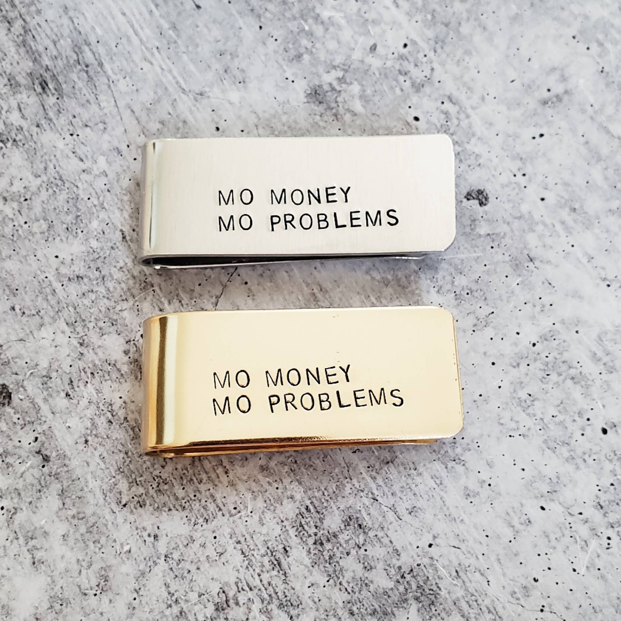 MO MONEY MO PROBLEMS Money Clip: Yellow Brass