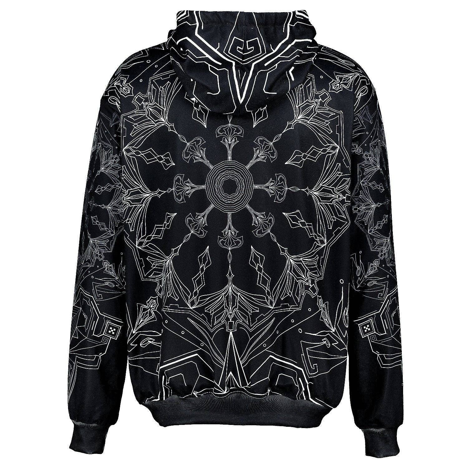 Sacred Geometry Hoodie | Fractal Hoodie | Psy Clothing | Festival Hoodie | Psychedelic Sweater | Mushroom Geometry (HD): L