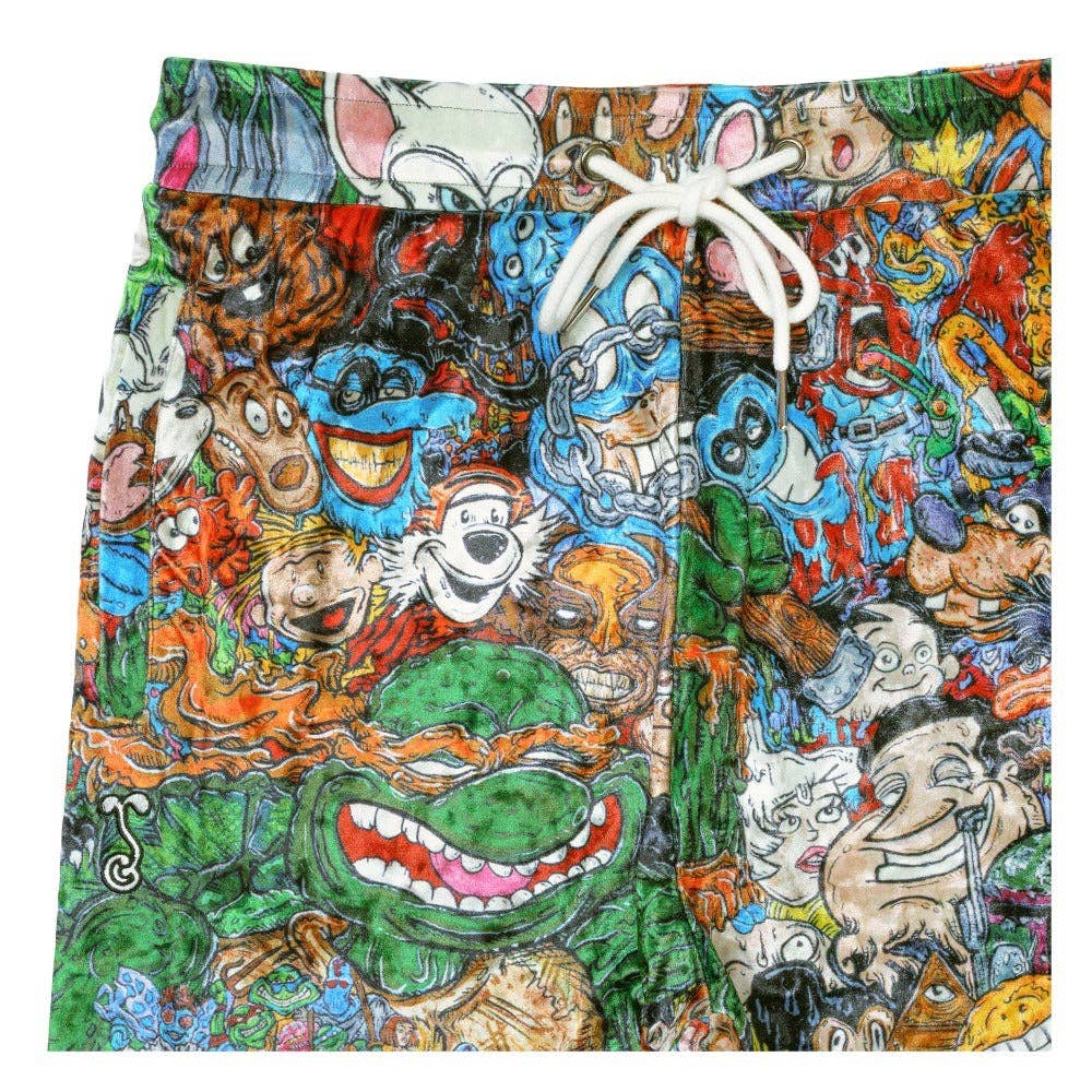 Vincent Gordon Cartoon Gumbo Crushed Velour Joggers: Multi / Joggers / M