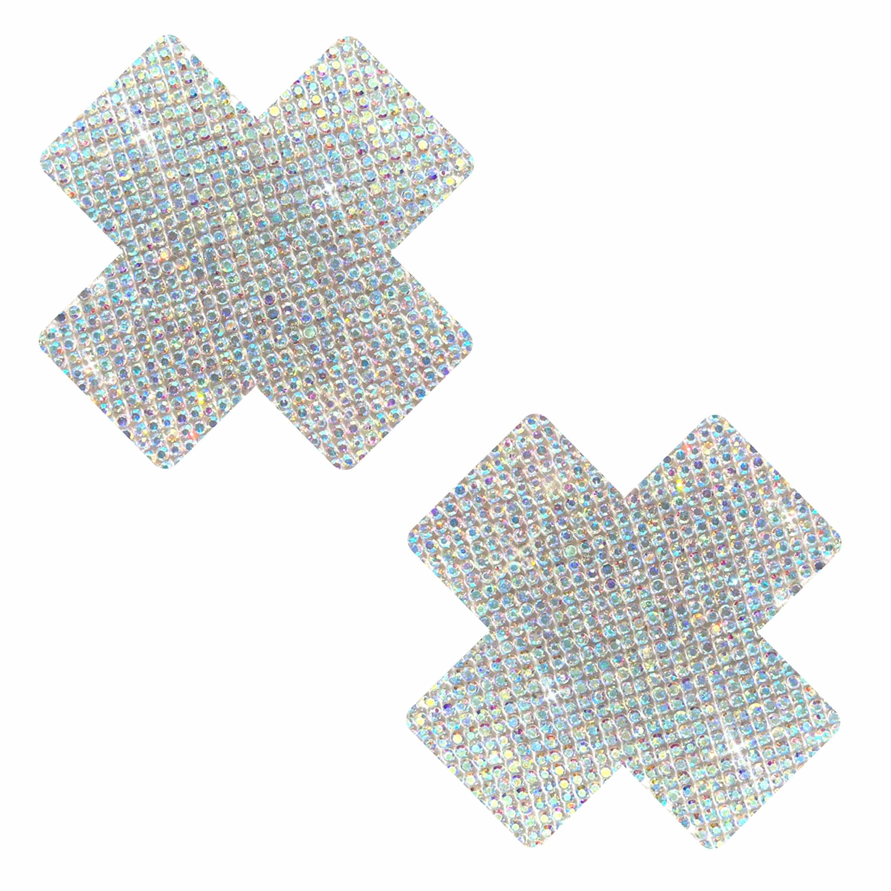 Razzle Dazzle Crystal Jewel Sparkle X Factor Nipple Cover Pasties: Iridescent Look / O/S