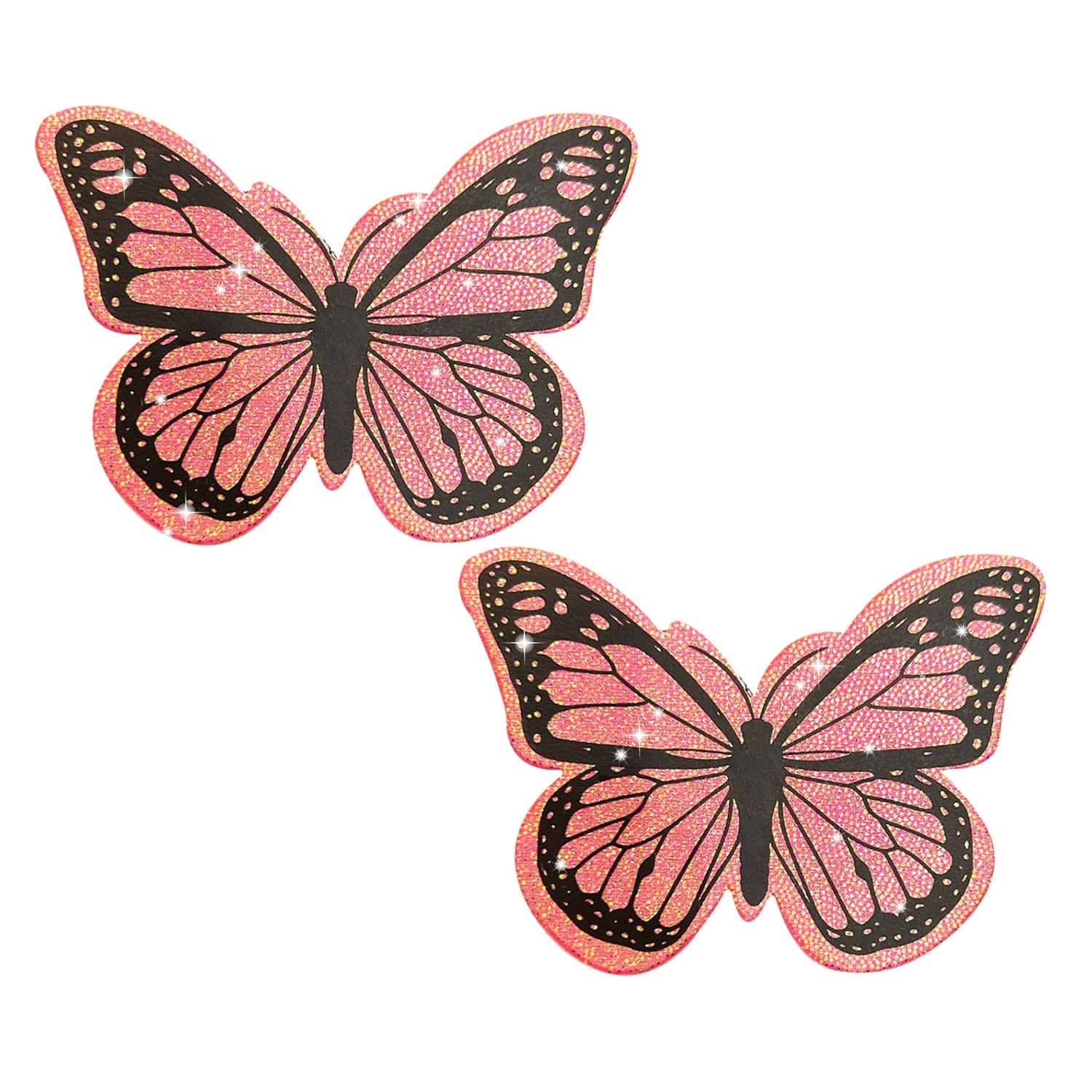 Bella Rosa Pink Shimmer Butterfly Nipple Cover Pasties: Pink / O/S