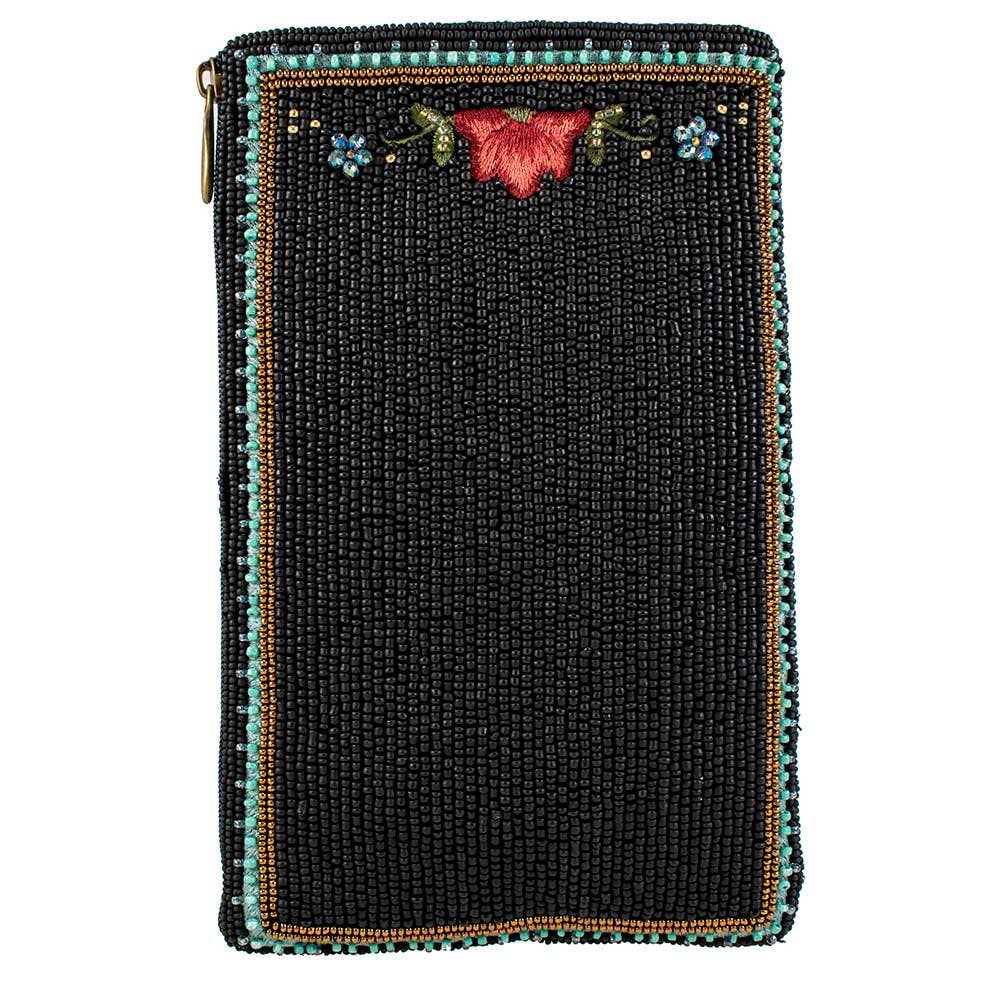 Shine On Beaded Sun Theme with Flowers Crossbody Phone Bag