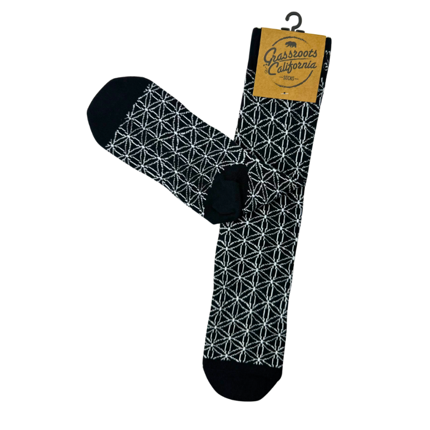Flower of Life Black Socks: Black / Socks / OSFM