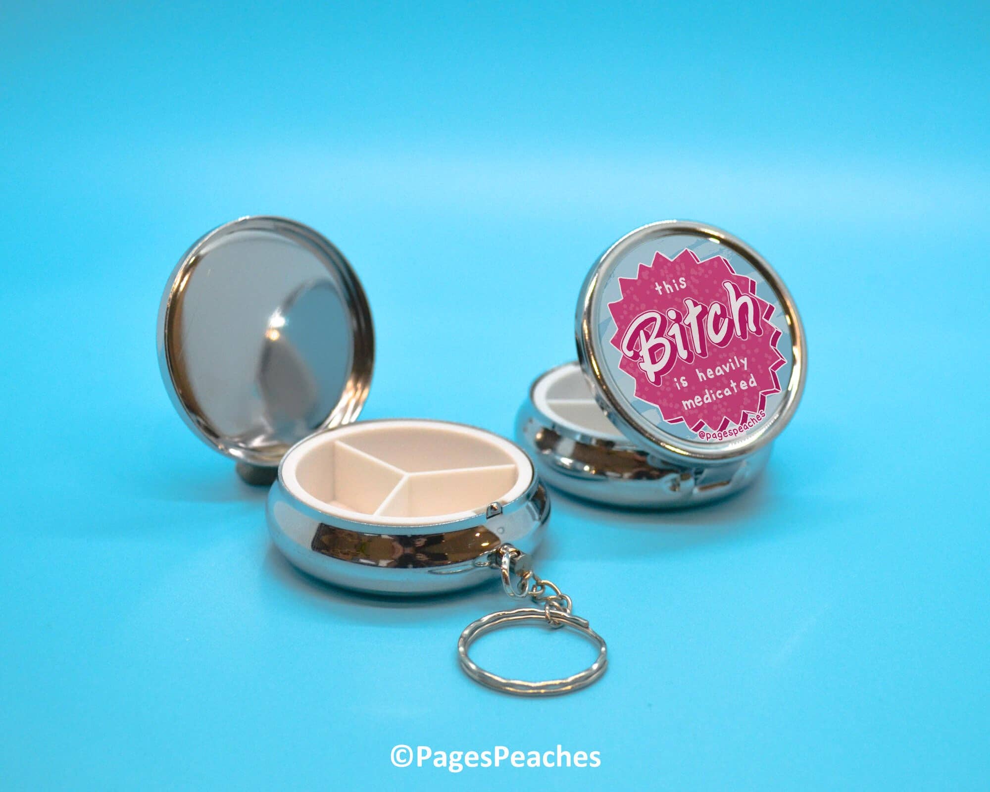 Bitch Pill Case With 3-Way Organizer
