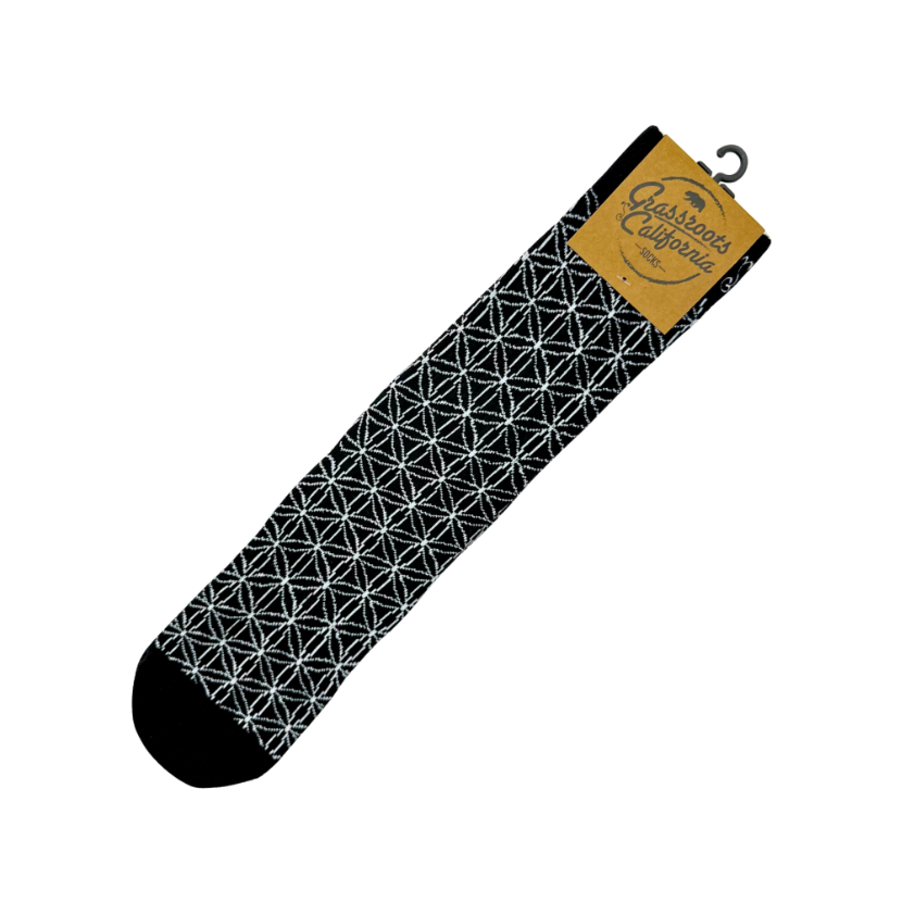 Flower of Life Black Socks: Black / Socks / OSFM