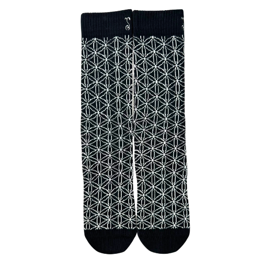 Flower of Life Black Socks: Black / Socks / OSFM