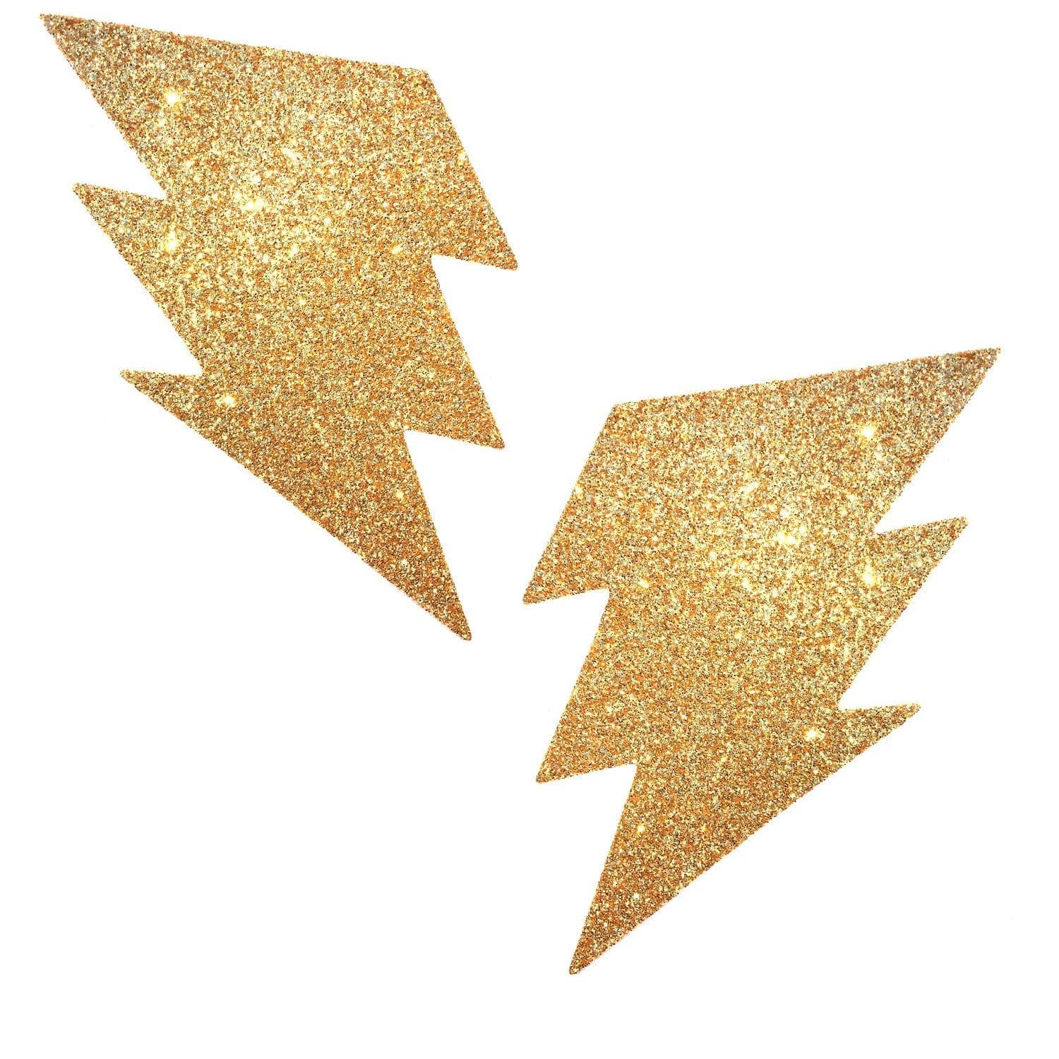 Gold Fairy Dust Glitter Bolt Nipple Cover Pasties: Gold / O/S