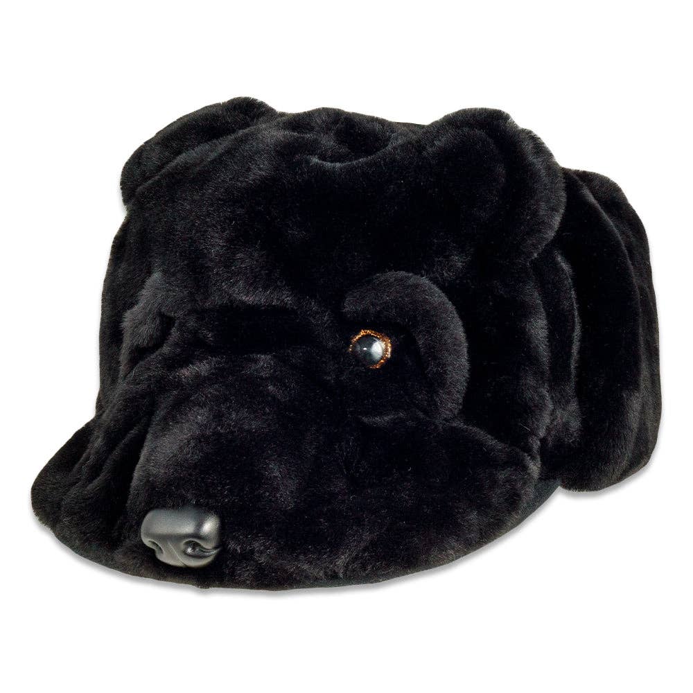 Black Bear Fur Earflap Snapback Hat: Black / Snapback / OSFM
