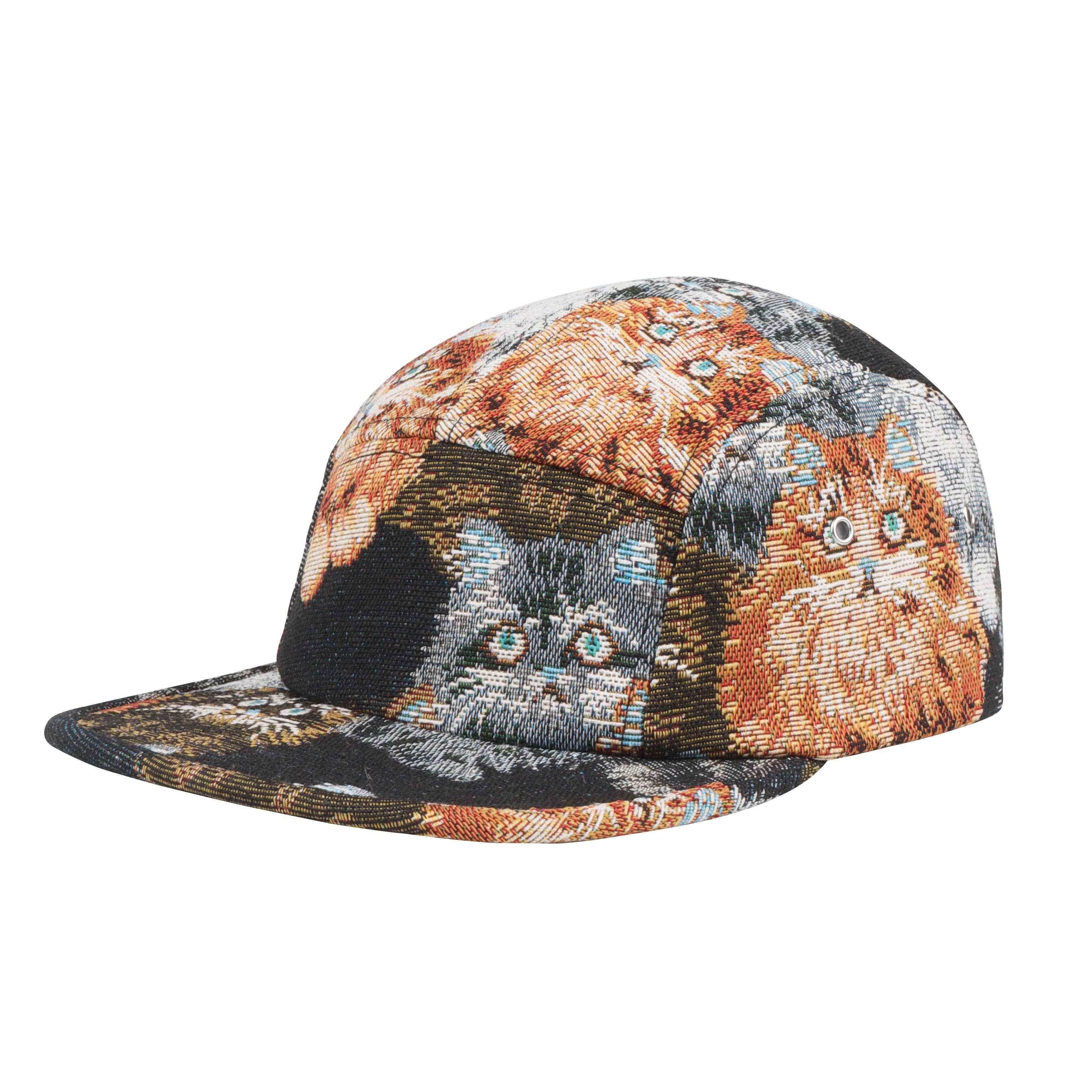 HatPhile Unique Cat Jacquard 5-Panel Hat – Playful & Premium Designs: Beige L