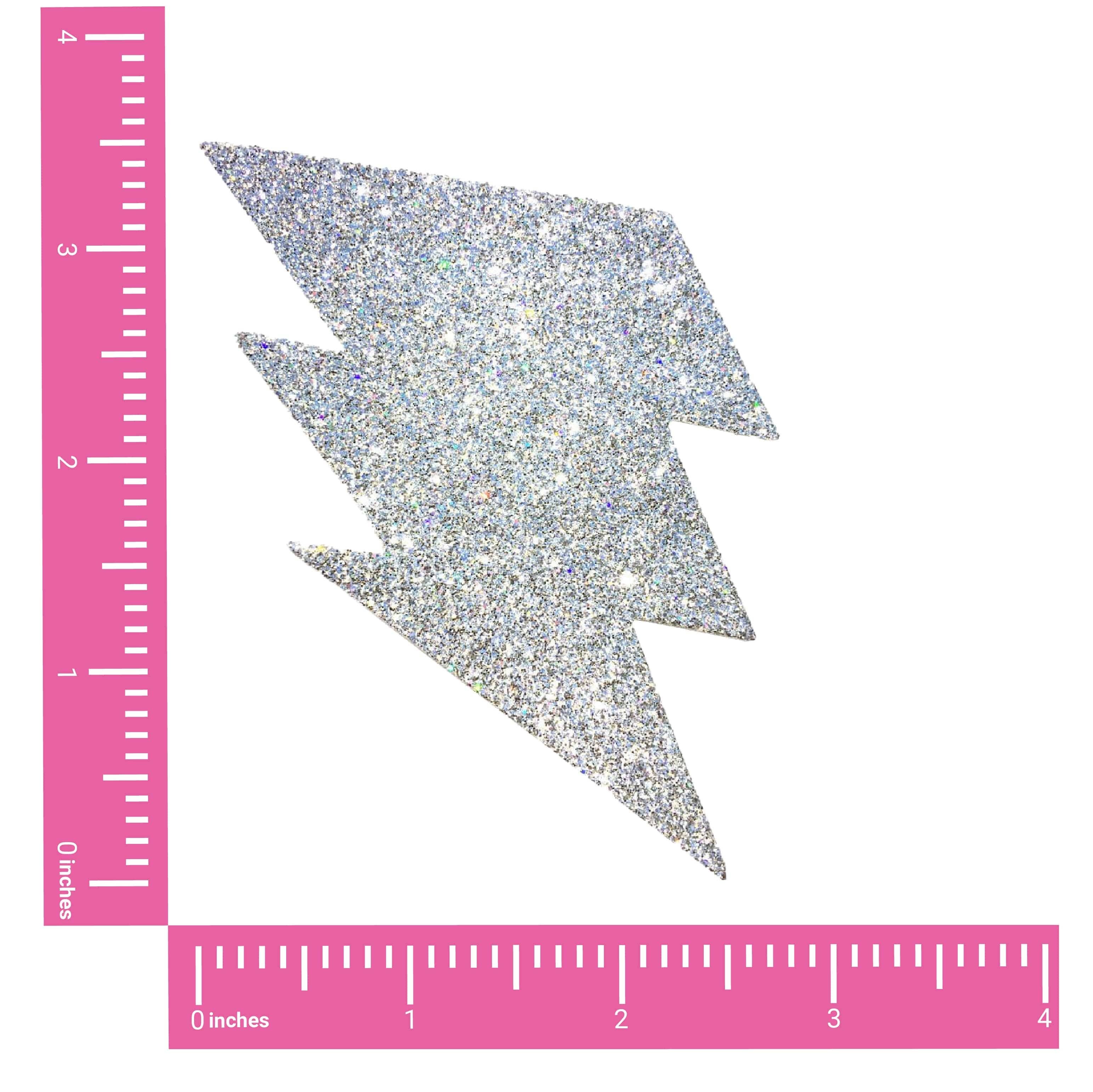 Silver Pixie Dust Glitter Bolt Nipple Cover Pasties: Silver / O/S