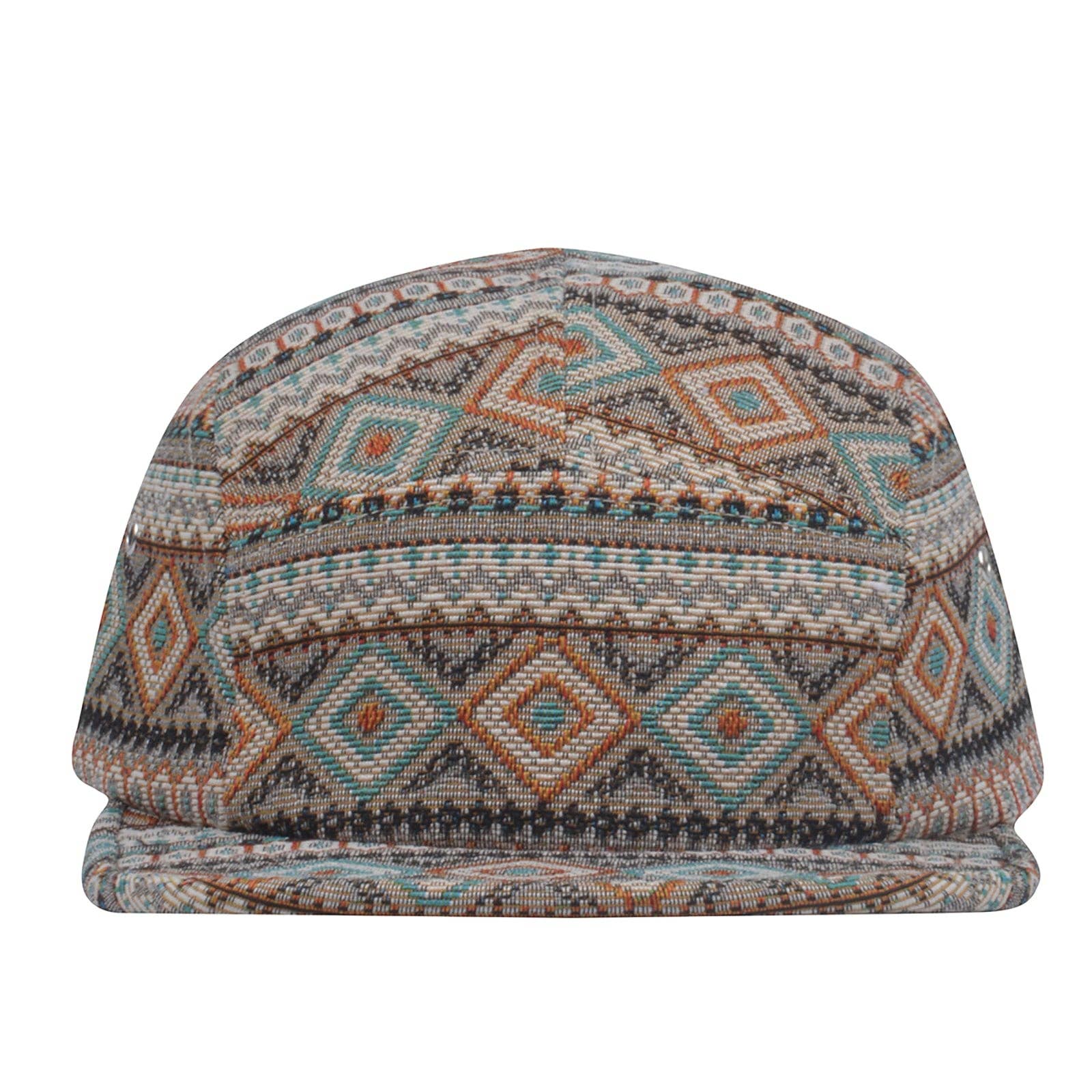 HatPhile Multi-Color Jacquard 5-Panel Hat – Vibrant and Unique Designs: Jacquard Gray Multi