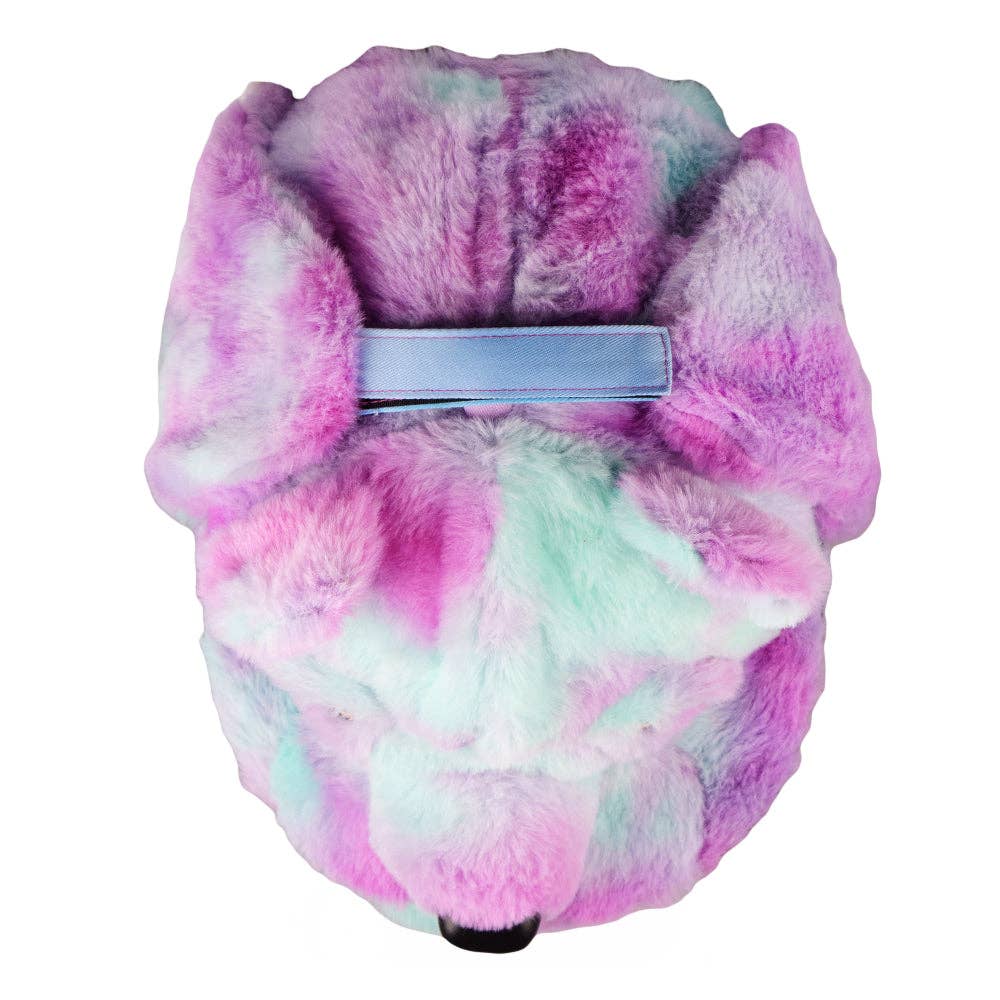 Purple Bear Fur Earflap Snapback Hat: Purple / Snapback / L/XL