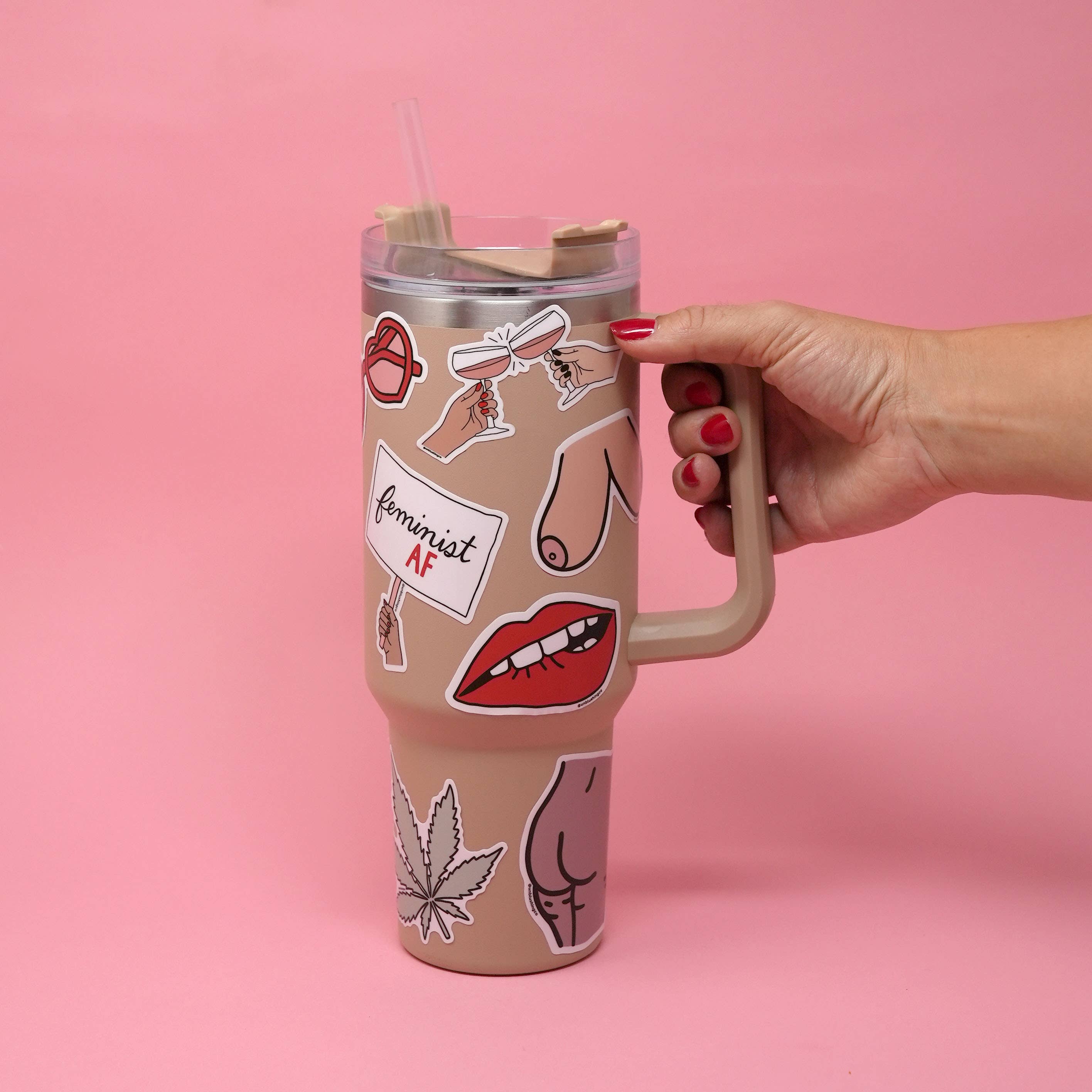 Cool Modern Waterproof Vinyl Sticker - Bit Lip