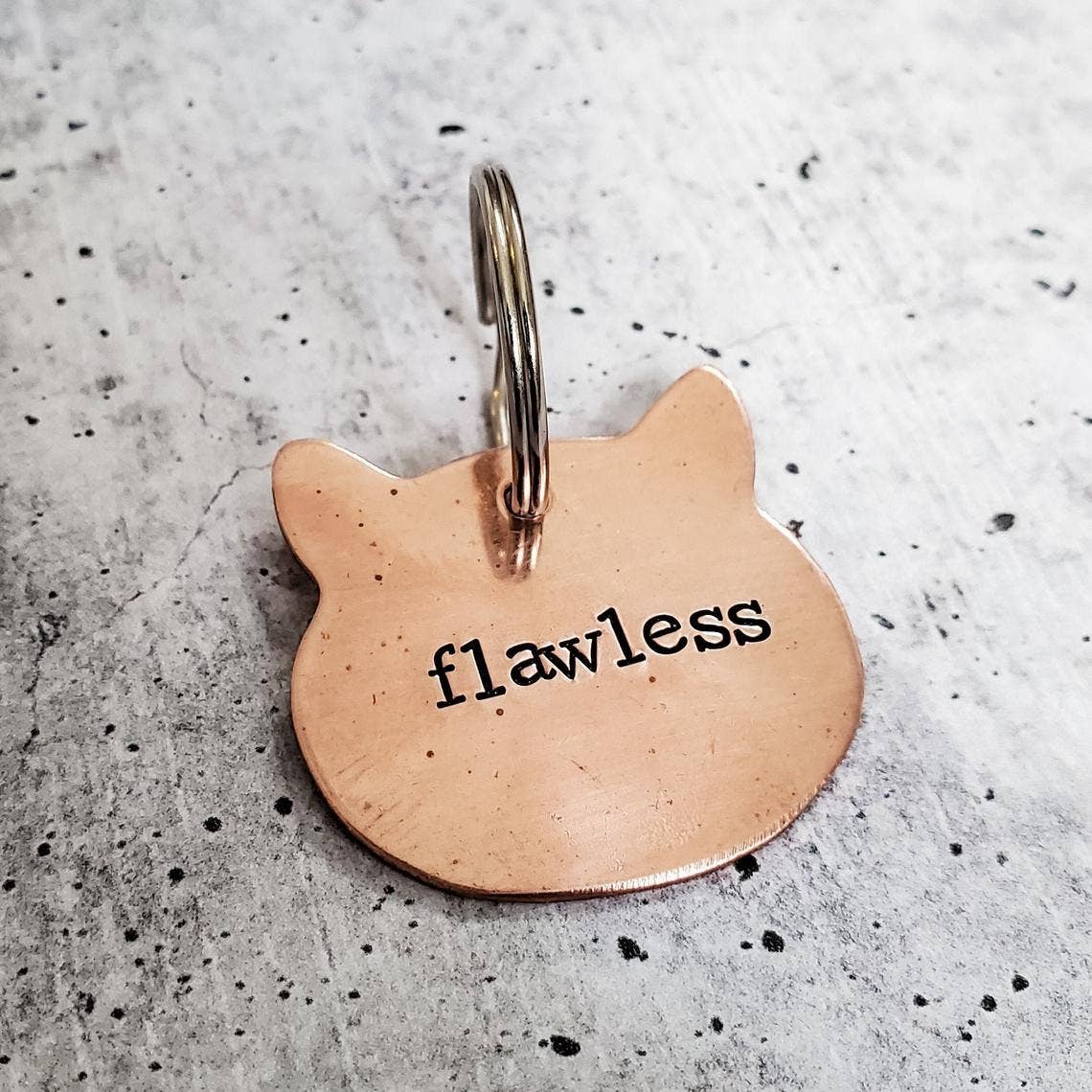 Flawless Cat Head Shaped Copper Key Chain: WITH PACKAGING