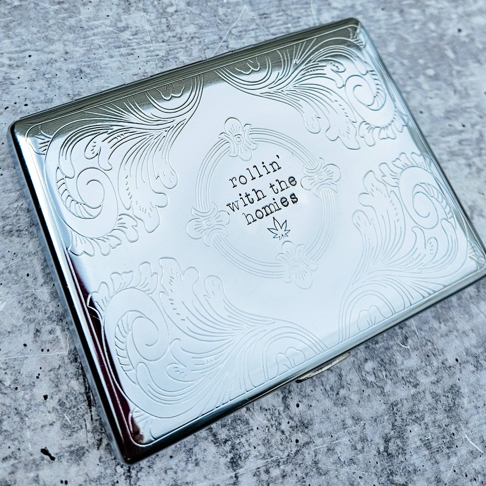 Rollin' with the Homies Funny Cigarette Case: Rollin' with the...