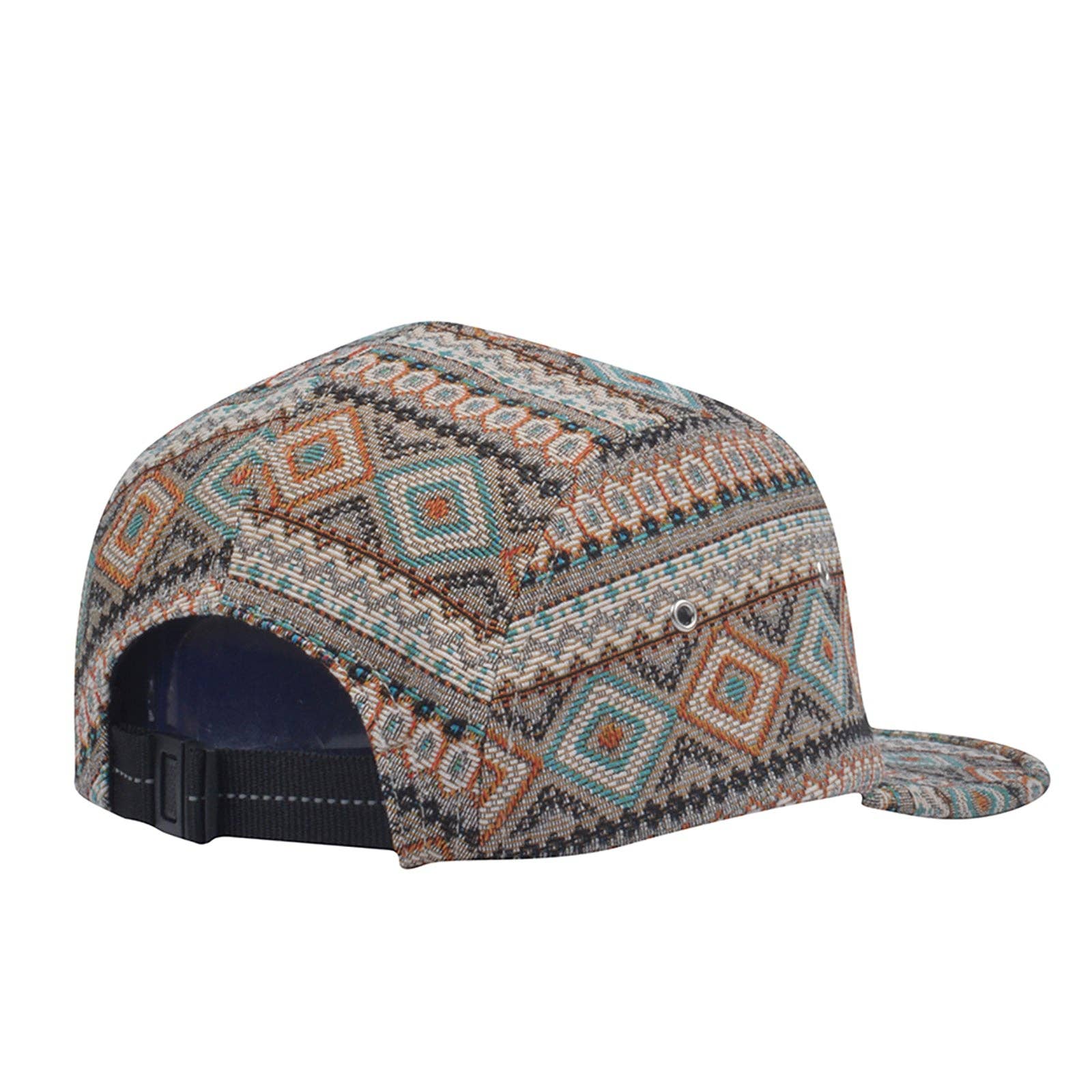 HatPhile Multi-Color Jacquard 5-Panel Hat – Vibrant and Unique Designs: Jacquard Gray Multi