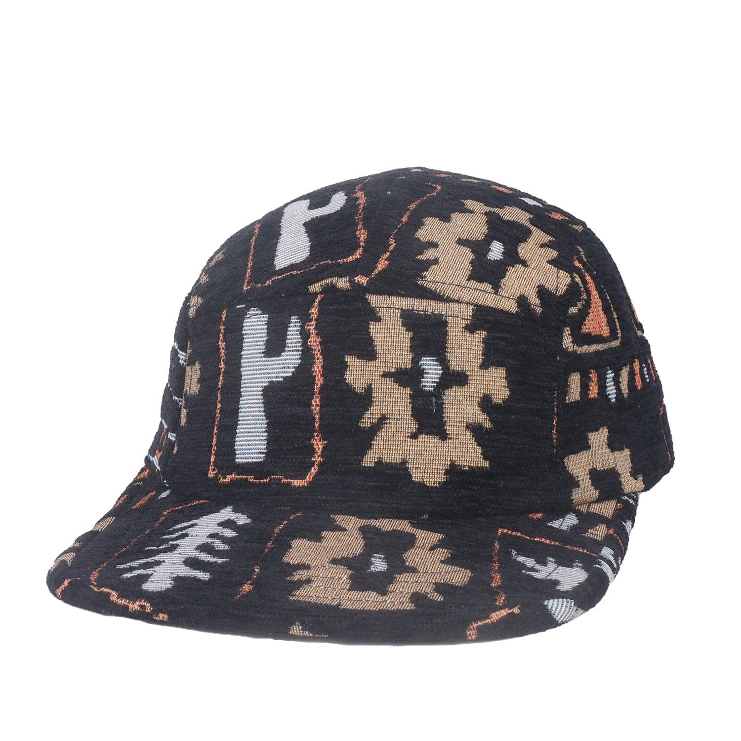 HatPhile Nature-Inspired Pattern 5-Panel Hat – Unique Outdoor and Urban Styles: Black
