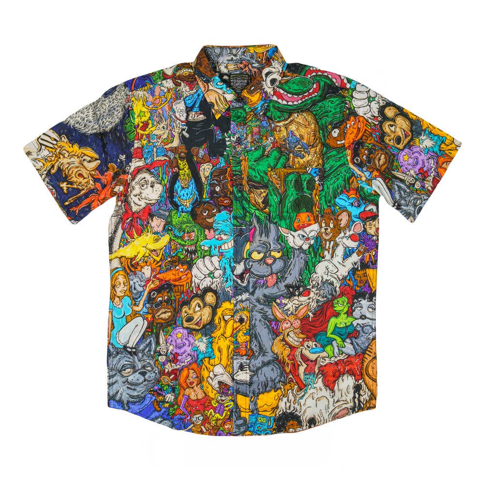 Vincent Gordon Cartoon Gumbo Button Up Shirt: Multi / Button Up / S