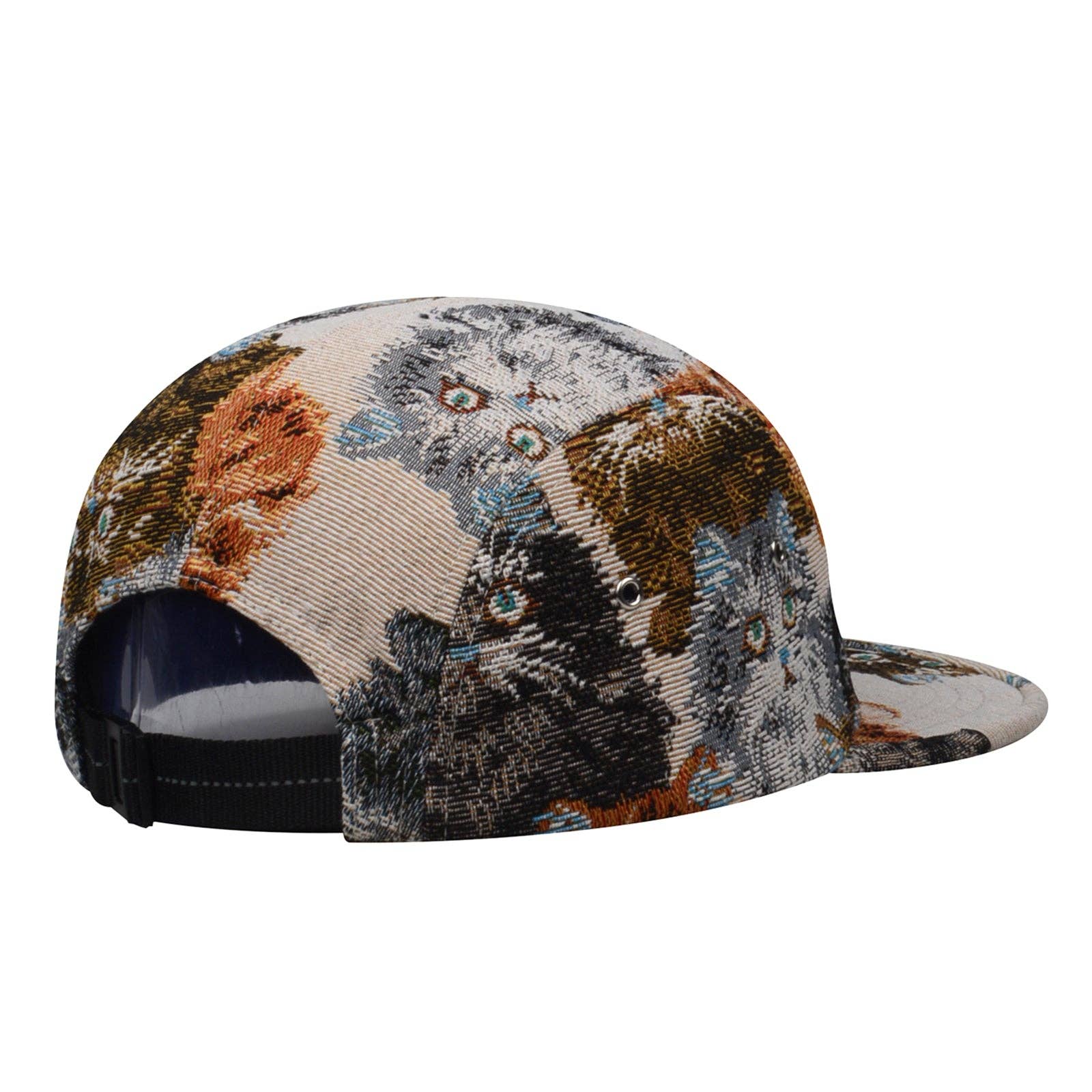 HatPhile Unique Cat Jacquard 5-Panel Hat – Playful & Premium Designs: Beige L