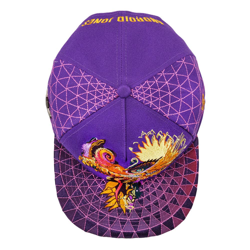 Android Jones Humming Dragon Purple Snapback Hat: Purple / Snapback / L/XL