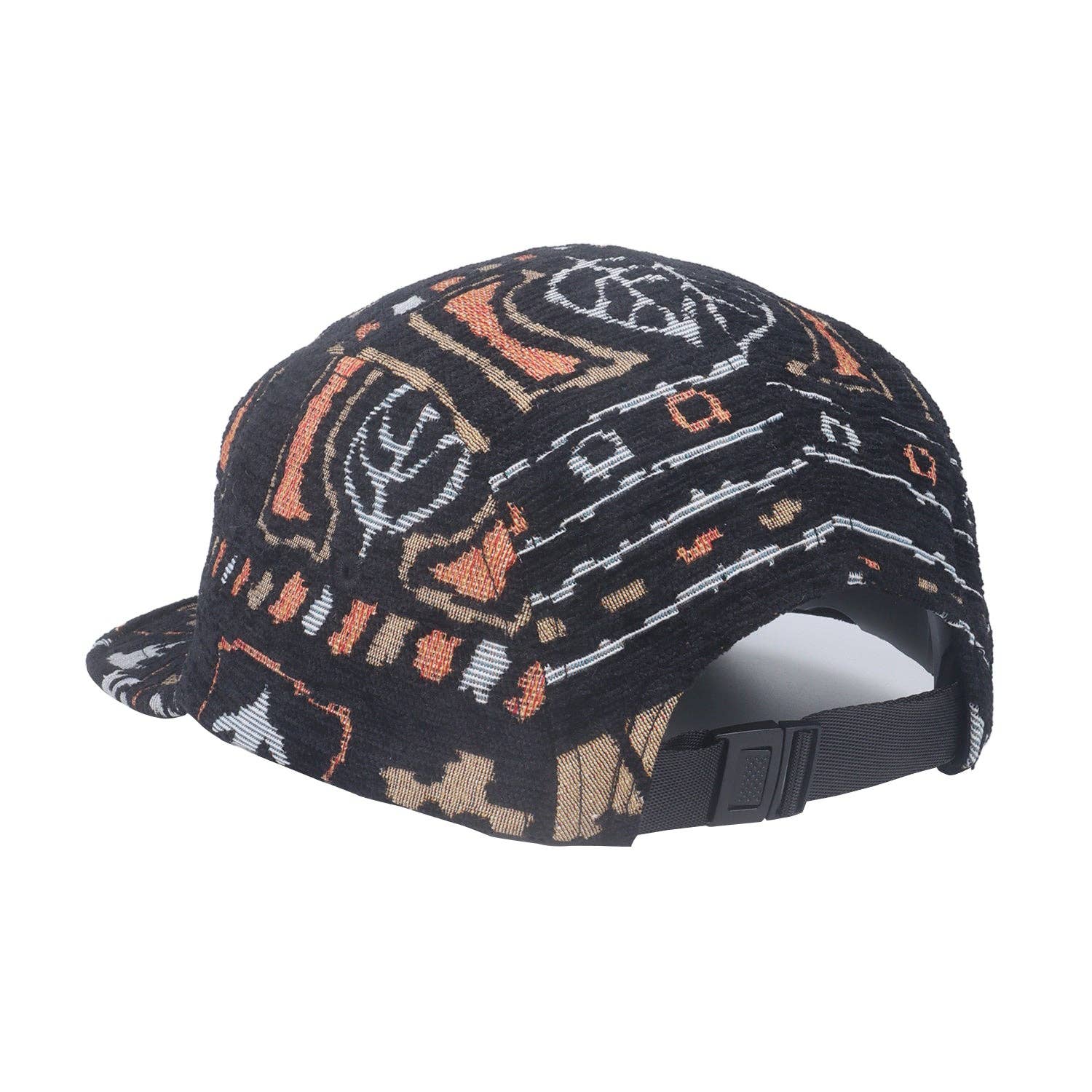 HatPhile Nature-Inspired Pattern 5-Panel Hat – Unique Outdoor and Urban Styles: Black