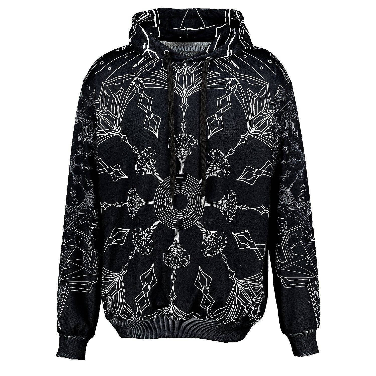 Sacred Geometry Hoodie | Fractal Hoodie | Psy Clothing | Festival Hoodie | Psychedelic Sweater | Mushroom Geometry (HD): L