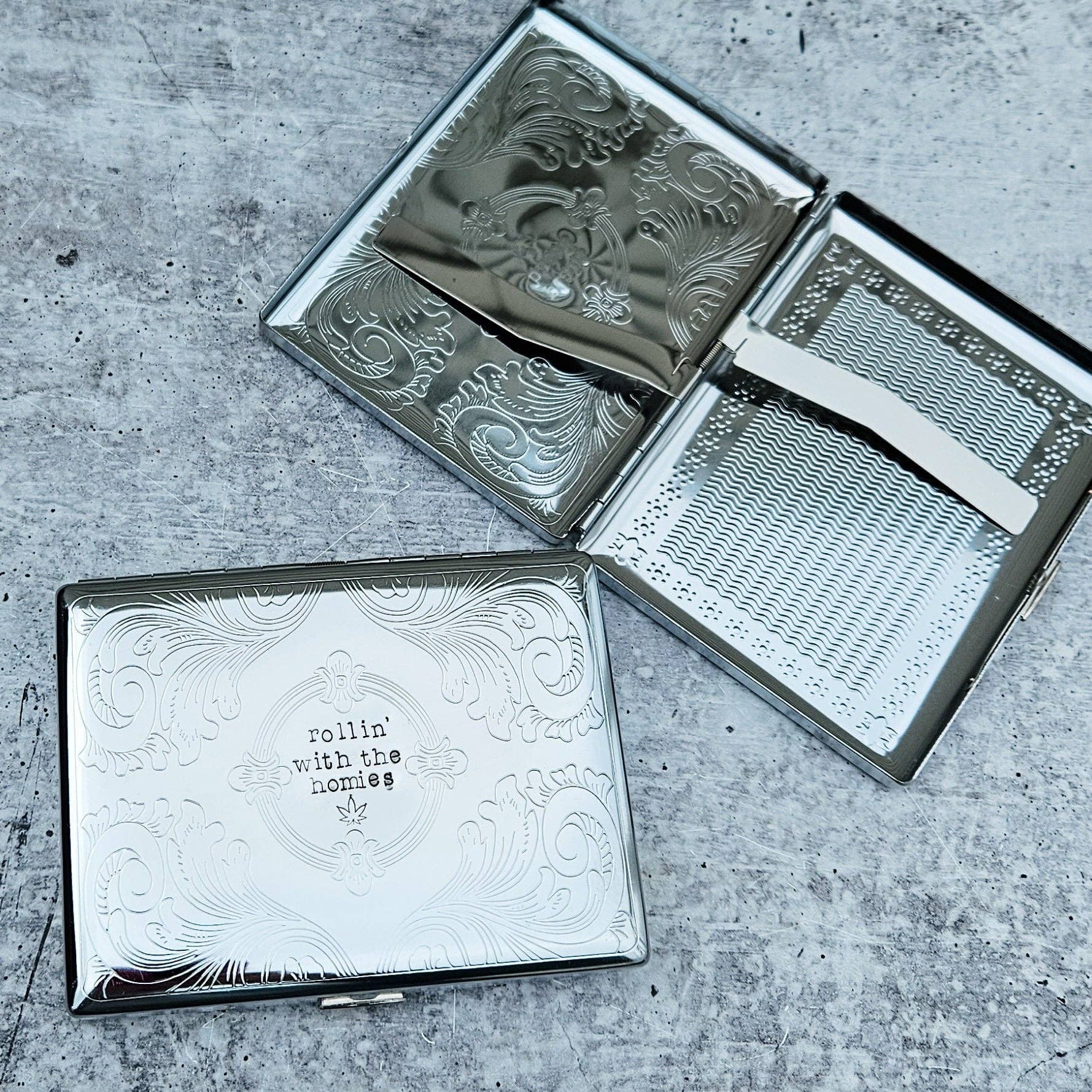 Rollin' with the Homies Funny Cigarette Case: Rollin' with the...